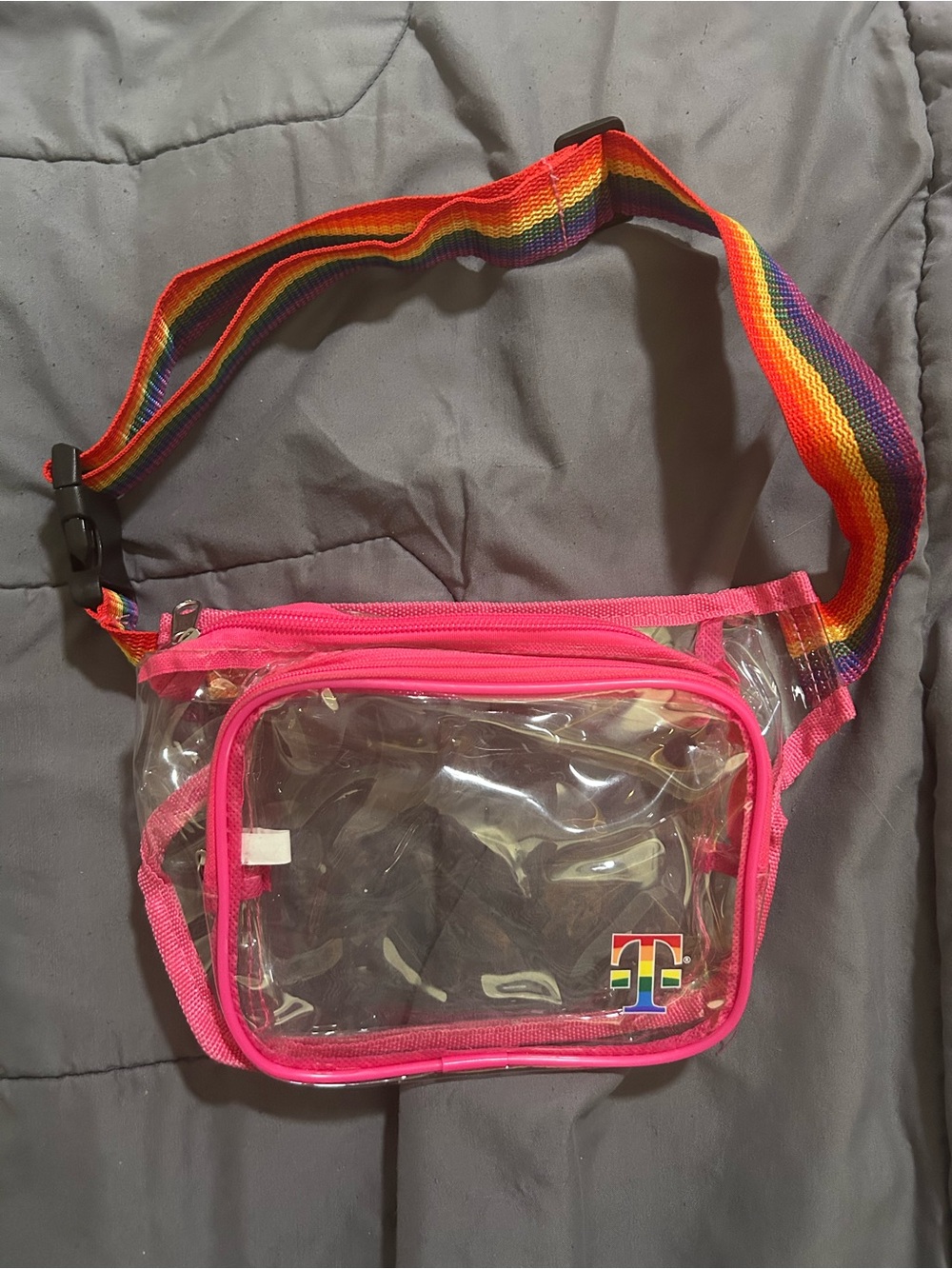 T-Mobile Pride Clear Stadium Concert Venue Bag Fanny Pack Adjustable Rainbow